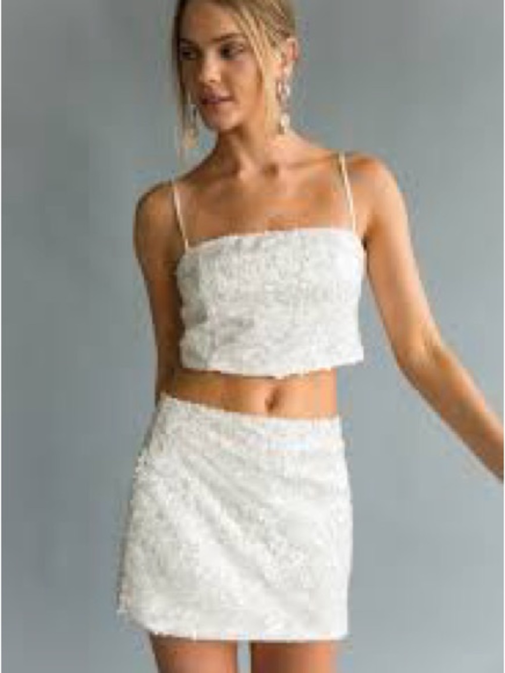 B Smart White Sequin Women’s Sequin Set - SZ S